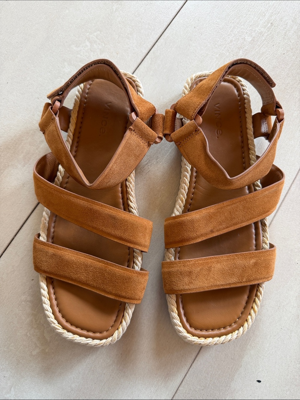 Vince Elian Suede Flatform Espadrille Sandals Size 8
